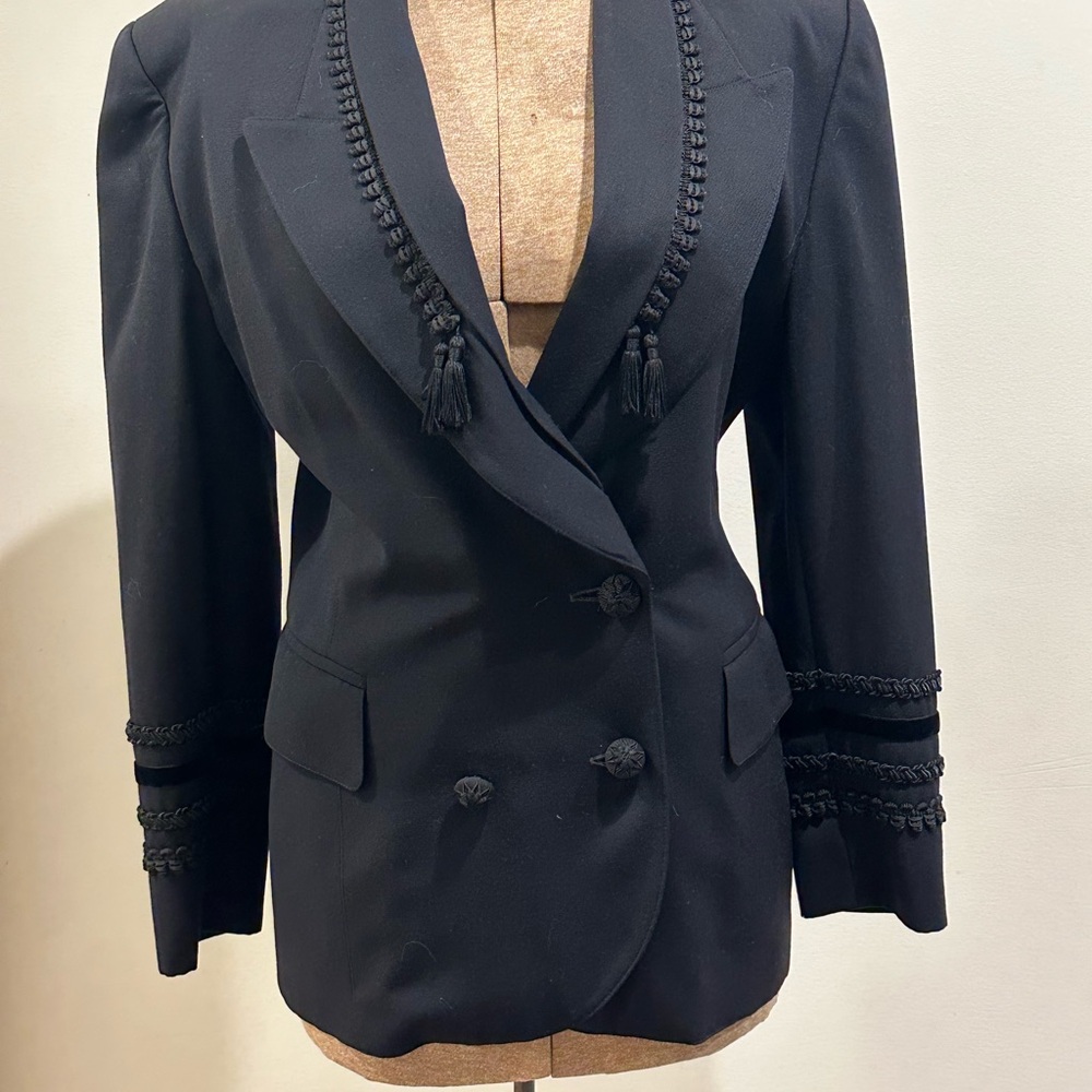 Escada Black Blazer with Braided Detailing